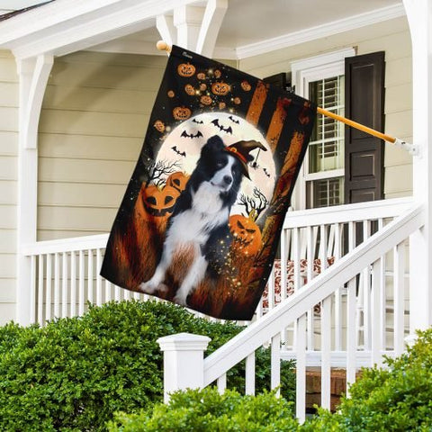 Halloween flag Halloween Gift Border Collie Happy Halloween Flag Dog Halloween Flag