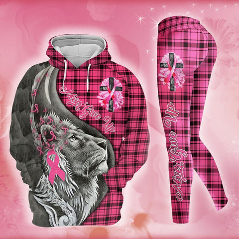 Breast Cancer Awareness Lion Hoodie Leggings Set Survivor Gifts For Women Clothing Clothes Outfits HT