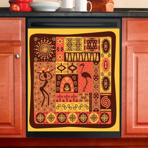 Ethnic African Kitchen Dishwasher Cover Decor Art Housewarming Gifts Home Decorations HT