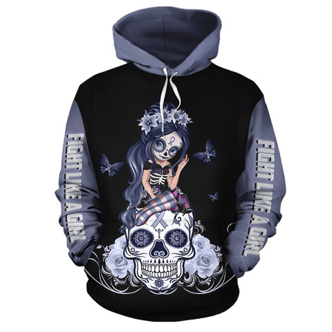 Skull Cancer Awareness 02 Hoodie
