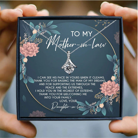 To Mother In Law Mothers Day Necklace Mom Jewelry Gift Card For Her, Mom, Grandma, Wife HT