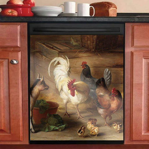 Farm Chicken Kitchen Dishwasher Cover Farm Life Decor Art Housewarming Gifts Home Decorations HT