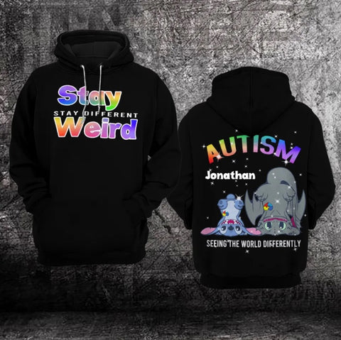 Stay Different Personalized Unisex Hoodie For Men Women Stitch Autism Awareness Shirts Clothing Gifts HT