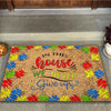 In This House We Never Give Up Puzzle Autism Awareness Doormat Autism Home Decor Autism Awareness Gift Idea HT