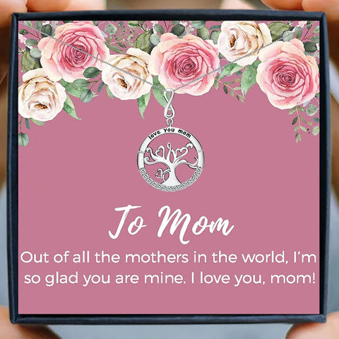 Tree Of Life Mothers Day Necklace Mom Jewelry Gift Card For Her, Mom, Grandma, Wife HT