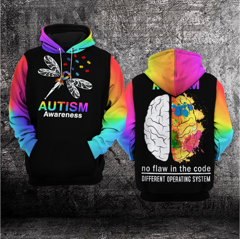 Dragonfly Autism Unisex Hoodie For Men Women Autism Awareness Shirts Clothing Gifts HT