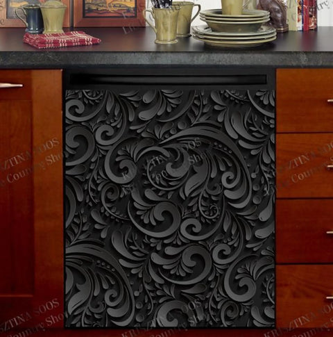 Folklore Dark Batik Kitchen Dishwasher Cover Decor Art Housewarming Gifts Home Decorations HT