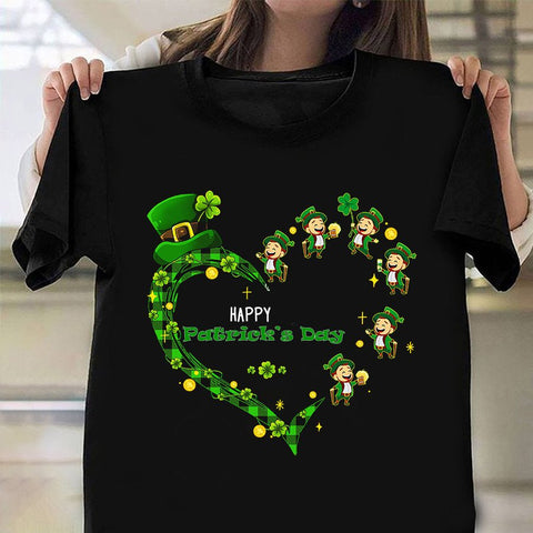 Leprechaun Happy St Patrick's Day T-Shirt Shamrock Shirt Gifts For Him HT