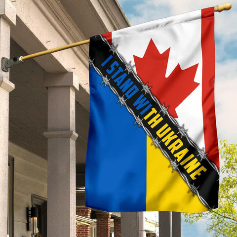 I Stand With Ukraine American Canada Flag Support For Ukraine American 2022 Merch Ukraine Support Ukrainian Lovers HT