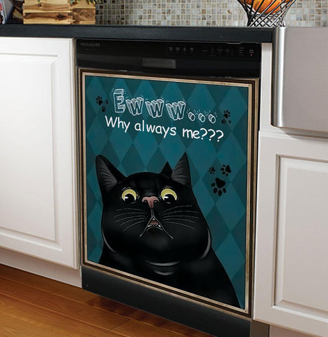 Black Cat why always me? Dishwasher Cover HA