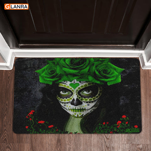 Day Of The Dead Doormat Sugar Skull Girl Halloween Decorations Home Decor Mat HT