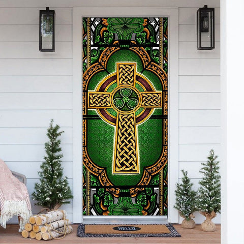 Irish Celtic Cross Door Cover St Patrick’s Day Decor Home Decorations Gifts HT