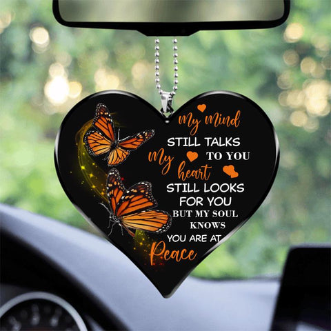 Butterfly My Mind Heart Ornament