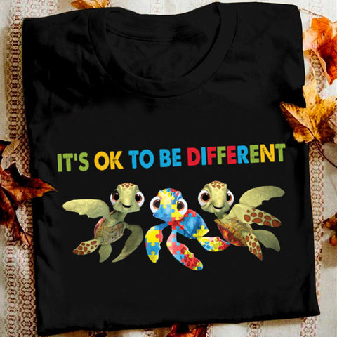 Autism It's Ok To Be Different T-Shirt Turtle Shirt Autism Awareness Shirts Autism Awareness Gift HT