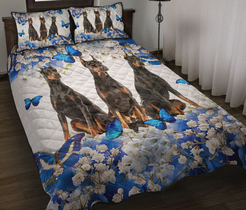 DOBERMAN - QUILT BEDDING SET TT013, Gift for Doberman Lover Dog Lover