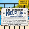 Pool Rules, Swimming Pool Sign - Custom Classic Metal Signs - Blue
