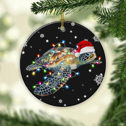 Sea Turtle Christmas Lights Ornament Christmas Tree Hanging Ornament Xmas Gift for Turtle Lovers HN