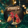 Happy Family Farm Chicken Ornament Christmas Tree Hanging Ornament Home Decor Xmas Gift For Chicken Lovers HN