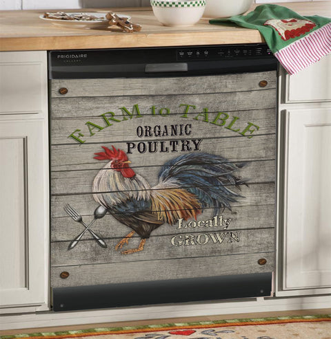 Rooster Chicken Farm Dishwasher Cover Kitchen Decor HT