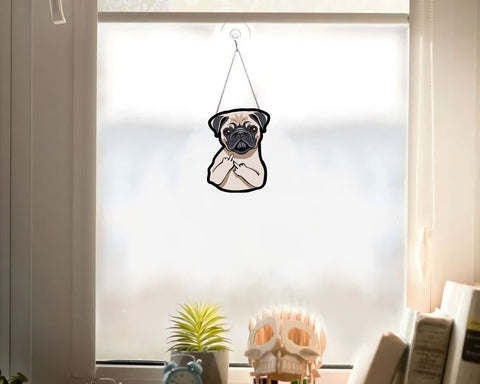 Pug Dog Window Decor Ornament 07