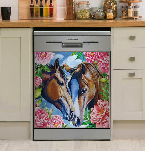 Horse Girl A Couple Of Horses Decor Kitchen Dishwasher Cover