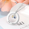 Personalized Circle Mothers Day Necklace With Birthstones Mom Jewelry Gift For Mom Grandma Wife HT