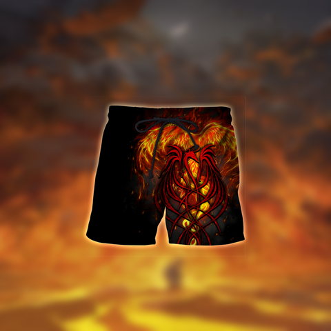 Men Phoenix Shorts Phoenix Tattoo 3D All Over Printed Short by SUN AM200501