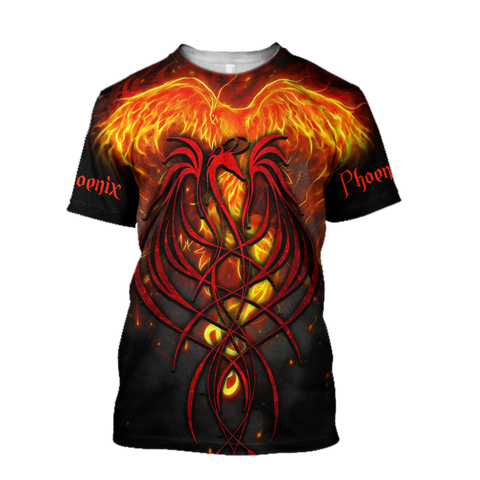 Men Phoenix Shirt Phoenix Tattoo 3D All Over Printed Short by SUN AM200501