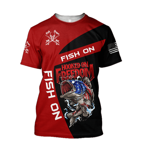 Men Shirt Hooked on Freedom Fish on Fishing 3D printed shirts for men and women