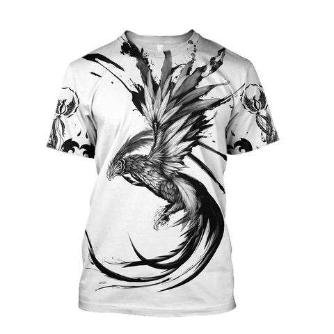 Men Phoenix Shorts Phoenix Tattoo Style 3D All Over Printed T-Shirt by SUN AM220501