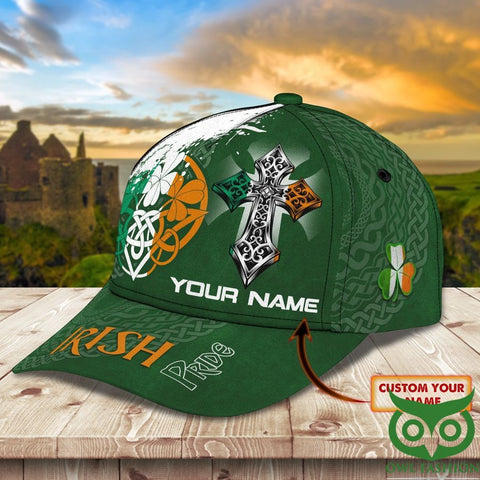 Irish Celtic Cross Custom Name Cap St Patrick's Day Gifts For Men HT