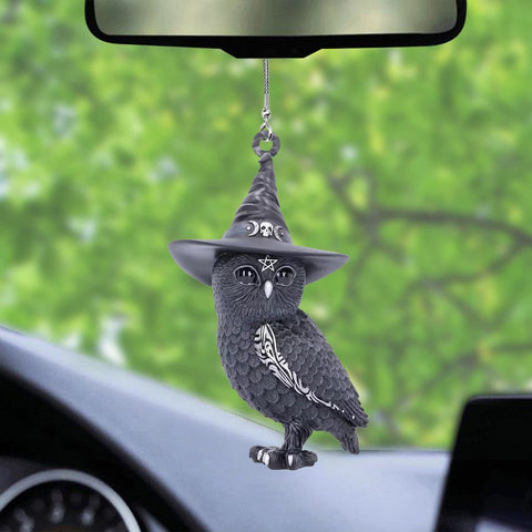 Cult Cuties Black Owl Witch Halloween - Witch 3D Printed Car Ornament