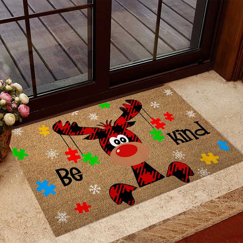 Be Kind Reindeer Autism Awareness Doormat Autism Home Decor Autism Awareness Gift Idea HT