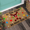 In This House We Never Give Up Reindeer Autism Awareness Doormat Autism Home Decor Autism Awareness Gift Idea HT