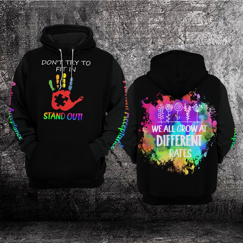 Stand Out Autism Acceptance Unisex Hoodie For Men Women Autism Awareness Shirts Clothing Gifts HT