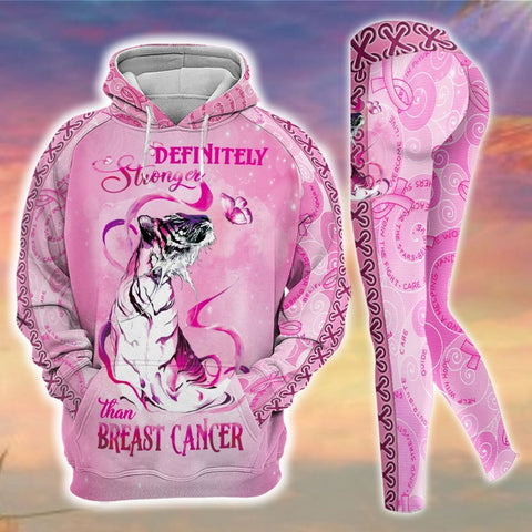 Breast Cancer Awareness Tiger Hoodie Leggings Set Survivor Gifts For Women Clothing Clothes Outfits HT