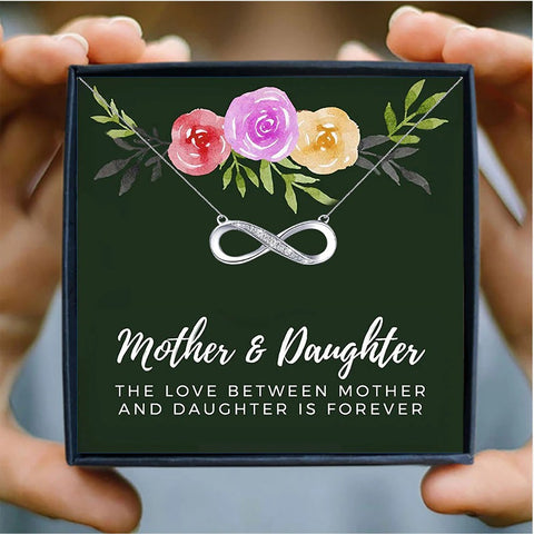 Mother Daughter Infinity Mothers Day Necklace Mom Jewelry Gift Card For Her, Mom, Grandma, Wife HT