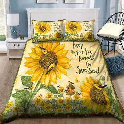 Sunflower And Bird Bedding Set