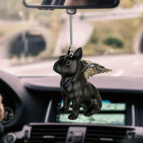 Cute Angel French Bulldog Pitbull With Wings Car Hanging Ornament
