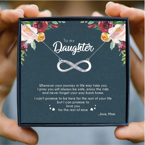 Mother Daughter Infinity Mothers Day Necklace Mom Jewelry Gift Card For Her, Mom, Grandma, Wife HT