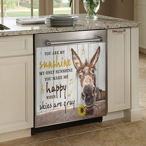 Donkey Sunflower Kitchen Dishwasher Cover Farm Life Decor Art Housewarming Gifts Home Decorations HT