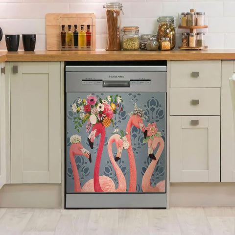 Flamingo Kitchen Dishwasher Cover Decor Art Housewarming Gifts Home Decorations HT