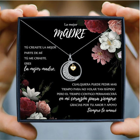 Madre Moon Mothers Day Necklace Mom Jewelry Gift Card For Her, Mom, Grandma, Wife HT