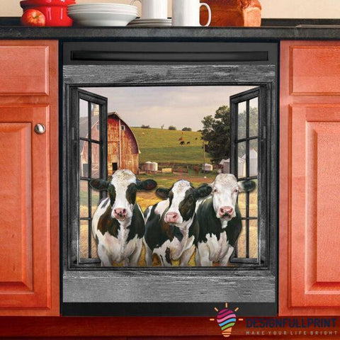 Farm Cow Kitchen Dishwasher Cover Decor Art Housewarming Gifts Home Decorations HT