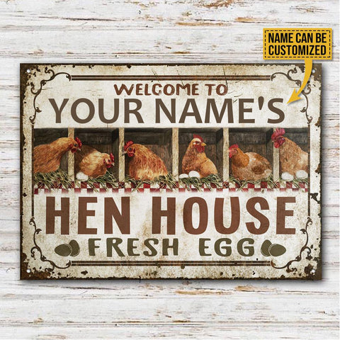 Personalized Chicken Hen House Fresh Egg Customized Classic Metal Signs