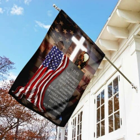 Jesus Patriot Day Flag September 11th In Our Heart Flag, Patriot Day Flag, Patriot Flag, American Patriot Anniversary Flag