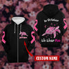 Turtle Breast Cancer In October We wear pink Hoodie Black & Pink 3D Custom TTM