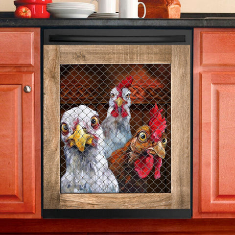 Rooster Kitchen Dishwasher Cover Farm Chicken Decor Art Housewarming Gifts Home Decorations HT