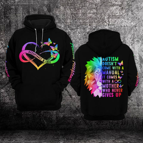 Acceptance Love Autism Unisex Hoodie For Men Women Autism Awareness Shirts Clothing Gifts HT