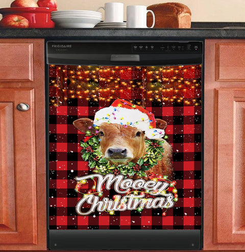 Mooey Christmas Limousine Cow Christmas Dishwasher Cover Farm Animals Kitchen Decor Christmas Home Decor Xmas Gifts HT